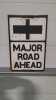 CAST IRON MAJOR ROAD AHEAD SIGN