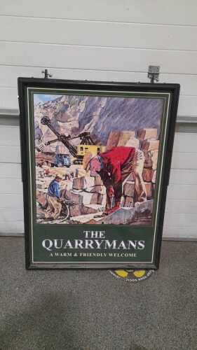 QUARRYMANS SIGN WITH WALL STAND