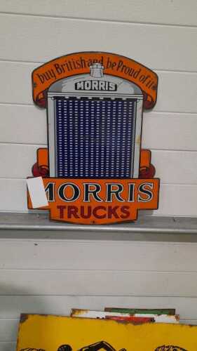 MORRIS TRUCKS ENAMEL SIGN