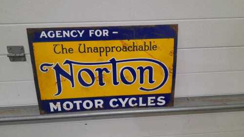 NORTON MOTOR BIKE ENAMEL SIGN