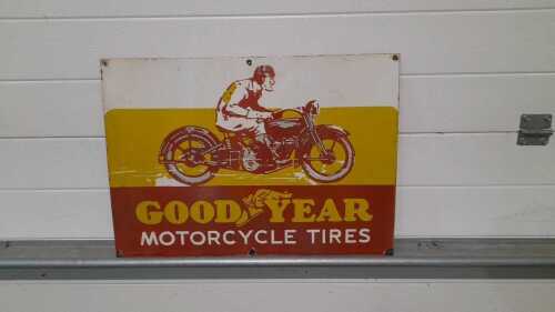 GOOD YEAR MOTORCYCLE TYRES ENAMEL SIGN