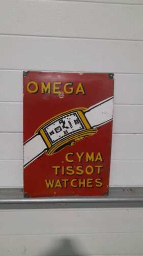 OMEGA WATCHES ENAMEL SIGN