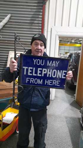 TELEPHONE FROM HERE DOUBLE SIDED SIGN