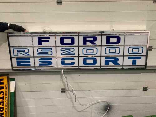 LARGE LIGHT UP FORD RS 2000 ESCORT SIGN