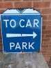 RAC ENAMEL SIGN TO THE CAR PARK