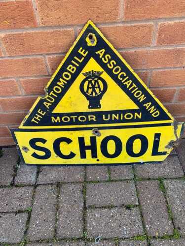 AA ENAMEL SCHOOL SIGN