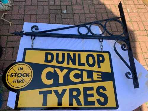 DUNLOP CYCLE TYRES HANGING SIGN