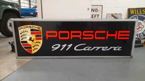 PORSCHE 911 CARRERA GOLD SHIELD LIGHT UP SIGN