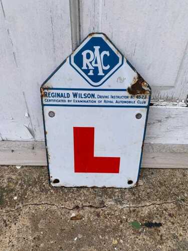 RAC LEARNER ENAMEL SIGN 11.5" X 7"