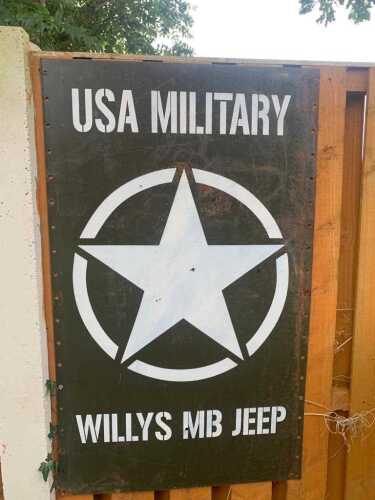 USA MILITARY WILLYS JEEP SIGN 37" X 22"