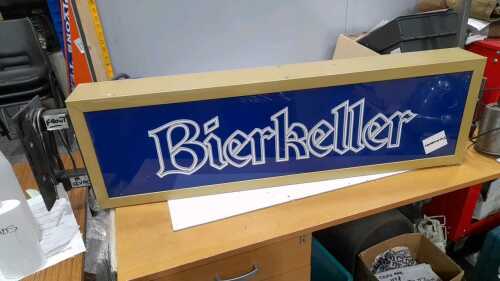 BIER KELLER - LEEDS LIGHT-UP SIGN 12V SUPPLY FITTED DOUBLE SIDED