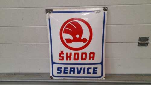 SKODA SERVICE ENAMEL SIGN 20" X 16"