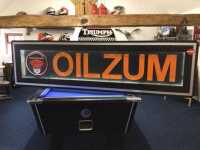 LARGE ILLUMINATED OILZUM MOTOR OIL SIGN