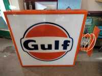 DOUBLE SIDED GULF HANGING SIGN